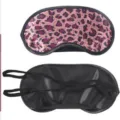 Pink leopard print satin sleep mask, soft silk eye shade with adjustable elastic strap. - Polyester Purple Leopard Print
