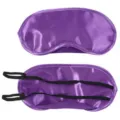 Purple satin sleep mask with black elastic strap, comfortable shading eye cover for travel. - Purple Polyester