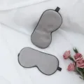 Grey silk sleep mask, breathable mulberry silk shading eye mask for adults, 2 pack variant - Dark Gray