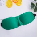 Green 3D contoured sleep mask with soft sponge breathable design for travel and nap use. - Basic Style / Fruit Green