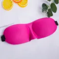 Hot pink 3D contoured sleep mask with elastic strap, comfortable breathable shading for travel. - Basic Style / Rose Red