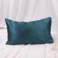 Taie d'oreiller en soie vert foncé satin uni housse de coussin moderne minimaliste literie douce 1pc - 51x66cm (US Standard) / Vert Foncé