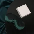 Dark green silk sleep mask with black lace, breathable satin eye mask for sleeping. - Black Lace / Dark Green