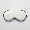 Masque de sommeil en soie unie avec bordure noire, douce et respirante pour voyage. - Blanc No. 16