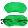 Green satin sleep mask travel shading eye cover with comfortable black elastic strap. - Polyester Green