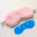 Maschera per dormire in peluche rosa con cuscinetto in gel blu per un sonno rilassante. - Rosa Fresco Stile Caldo/Ghiaccio Senza Pacchetto
