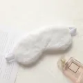 Maschera per dormire in peluche bianco con cinturino elastico, comoda maschera per occhi. - Bianco perla