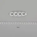 Silver aluminum curb chain strap for DIY bags, 10x7mm link size, 1.8mm wire, 3 meters long - 10mm Curb Chain / Electroplated Silver