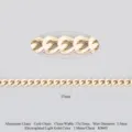 Catena cubana alluminio accessorio borsa 17mm oro chiaro catena metallo DIY, 1 metro - Catena Cordata 17mm / Oro Chiaro Galvanizzato
