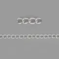 Catena in alluminio argentato 9x6mm filo 1.4mm accessorio per cinturino borsa fai da te - Catena Torta 9mm / Placcatura in argento