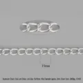 Catena in alluminio ritorta, 15x10mm, filato 2mm, argentata, tracolla per borsa fai da te. - Catena Torta 15mm / Placcatura in argento