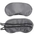 Grey satin sleep mask for travel, comfortable blackout eye cover with adjustable elastic straps. - Polyester Dark Gray