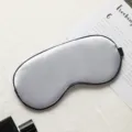 Masque de sommeil en soie grise avec bordure noire doux confortable respirant masque occultant - Argent