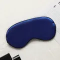 Masque de sommeil en imitation soie bleu foncé, masque occultant doux pour un repos idéal. - Bleu saphir