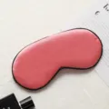 Masque de sommeil en imitation soie rose avec bordure noire, masque respirant et doux. - Rouge pastèque