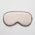 Masque de sommeil en simie-soie de couleur unie avec bordure noire pour un repos paisible - Or Rose