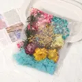Bunte gemischte Trockenblumen DIY konservierte Blumen Materialpaket fuer handgemachte Deko. - Festes Blau / Eine Tasche