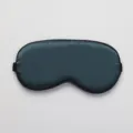 Masque de sommeil en soie unie vert foncé avec bordure noire et élastique pour le repos. - Vert Foncé