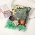 Getrocknete Blumenstrauß DIY konservierte Blumen Materialpackung buntes Blumen Zubehör - Festes Dunkelgrün / Eine Tasche