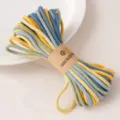 Cuerda trenzada de algodón colorido para manualidades DIY, costura y accesorios de ropa. - Aprox. 4mm de Diámetro, Aprox. 95m/Rollo / Serie Amarillo Azul