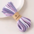 Cordón trenzado de núcleo de algodón morado blanco variante para accesorios de manualidades - Aprox. 4mm de Diámetro, Aprox. 95m/Rollo / Serie Púrpura Blanco