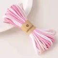 Pink and white core spun cotton braided rope for handmade DIY craft trimming ribbon. - Pink and White