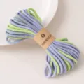 Core-spun cotton woven cord, purple and green two-tone DIY craft ribbon for handmade decor. - Green Purple Series