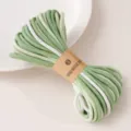 Green white core-spun cotton braided rope for handmade DIY crafts and clothing accessories. - Green White Series