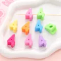 Colorful number 4 acrylic loose beads DIY handmade bracelet jewelry accessories part - 4 - 5 Pcs/Pack