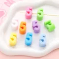 Colorful acrylic number 5 beads for DIY handmade jewelry bracelets crafting accessories - 5 - 5 Pcs/Pack