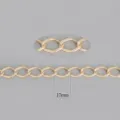Catena in alluminio dorato fai da te accessorio di ricambio per borsa 3 metri lungh - Catena Torta Rombo Goffrato 17mm / placcatura in oro