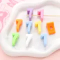Colorful acrylic number 7 loose beads for DIY jewelry making, cute bracelet accessories. - 7 - 5 Pcs/Pack