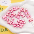 Cuentas de lazo acrilico UV rosa para cadenas de telefono DIY llaveros accesorios - 2 Piezas/Paquete / Rosa intenso
