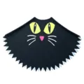 Halloween Black Cat Cloak Costume Party Funny Cape Spooky Dress Up Apparel for Holiday Event - Smiling Black Cat Cloak