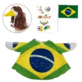 Brazil World Cup Duck Costume Set with Wig Flag and Tattoos Polyester Material SKU - Brazil