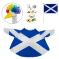 Outdoor lawn goose costume set with rainbow wig, soccer stickers and flag for world cup. - Scotland