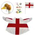 England flag duck costume set with golden wig and soccer stickers for lawn porch decor SKU - England