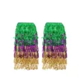 Carnival sequin fringe skirt variant, green purple gold festival dance party waist chain - Three-Color Sequin Long Style