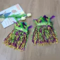 Mardi Gras sequin tassel waist chain green purple gold festival dance party skirt props - Tricolor Sequin Leg Rings