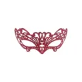 Red glitter masquerade mask for women, half face Venetian fox mask for Halloween party ball. - Red