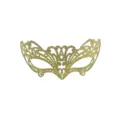 Gold glitter masquerade half face fox mask for Halloween party costume ball dance. - Gold