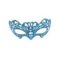 Masque de mascarade pailleté bleu, masque de fête évidé demi-visage pour Halloween. - Bleu ciel