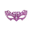 Masque de renard pailleté demi-visage vénitien pour fête de bal masqué et Halloween - Rose rouge