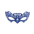 Masque de mascarade demi-visage à paillettes bleues, élégant masque de renard. - Bleu