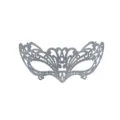 Masque de mascarade argenté à paillettes, accessoire de costume élégant pour Halloween. - Argent