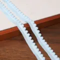 Hellblaue Pom Pom Borte Fransenband, kleine Bommel Borte für Nähen Handarbeit und DIY Kleidung. - 1cmx5m / Hellblau