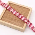 Pink tweed fringe ribbon, polyester braided trim for DIY crafts, sewing, and clothing accessories. - Rose Red