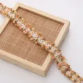 Tweed style polyester fringe lace trim, woven ribbon for DIY clothing sewing accessories. - Orange