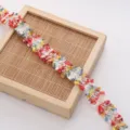 Colorful tweed tassel lace trim, polyester DIY clothing accessories and sewing ribbon material. - Samba Red