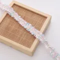 Polyester tweed style lace trim, colorful braided ribbon variant for DIY craft clothing accessories. - 2 Gold Lines Approx 2cm Wide 90 Yards/Pack / Light Purple Blue